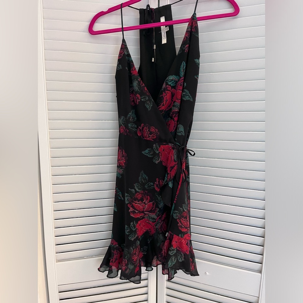 Lovers + Friends Rose print wrap dress